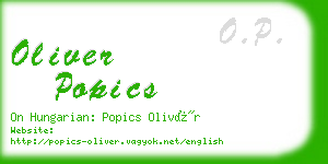 oliver popics business card